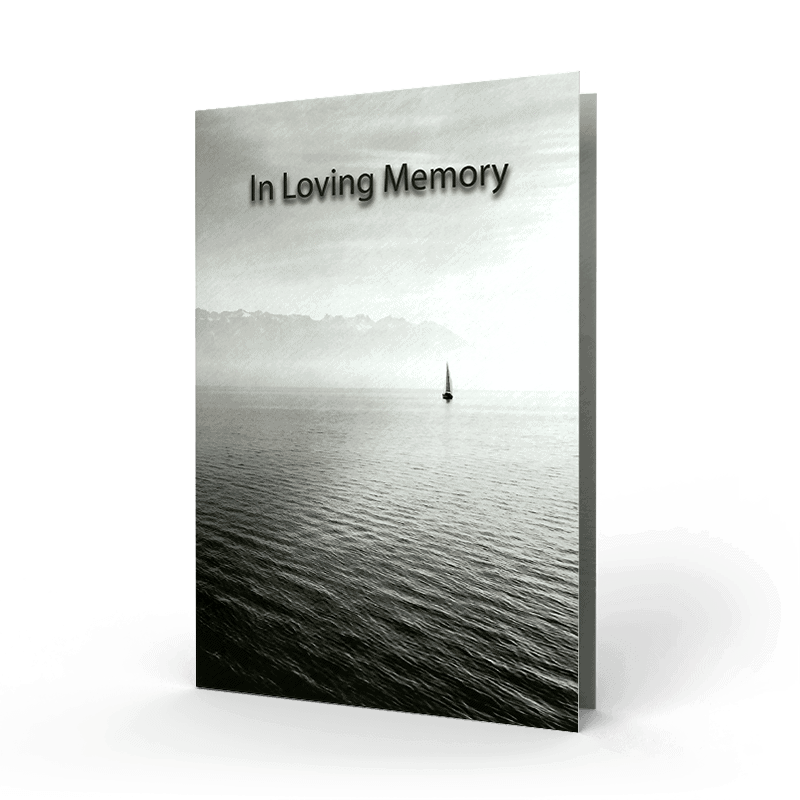 Boat on Calm Sea Memorial Card (NMC-06)