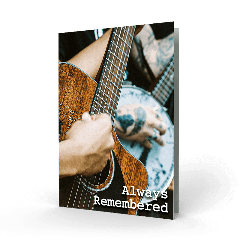 Guitar Musician Memorial Card