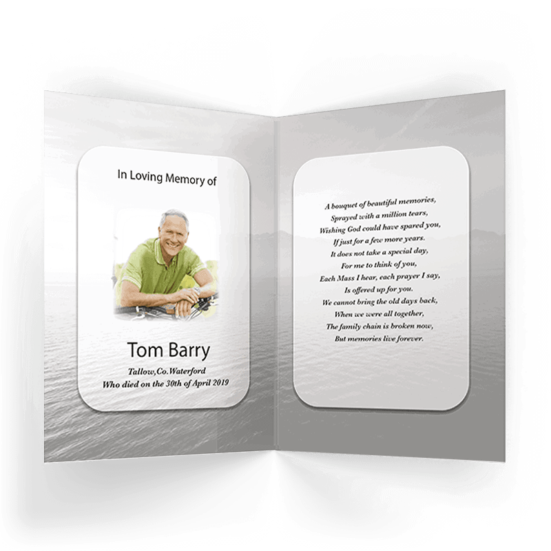 Boat on Calm Sea Memorial Card (NMC-06) - Image 2