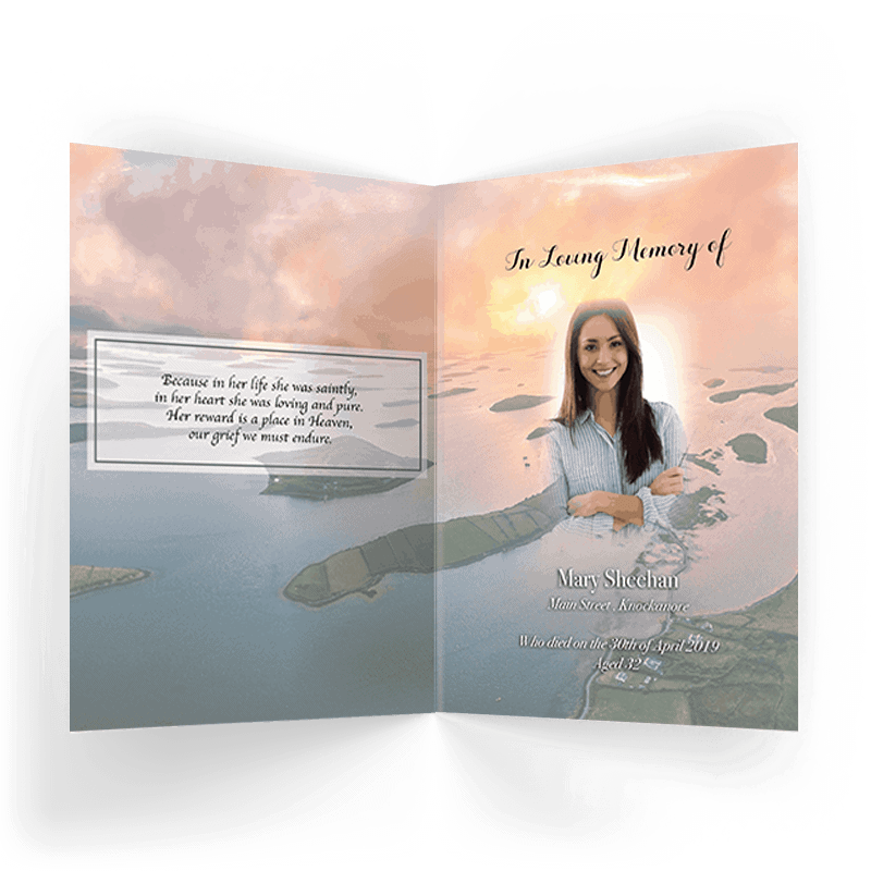 Coastal Sunset Memorial Card (NMC-02) - Image 2