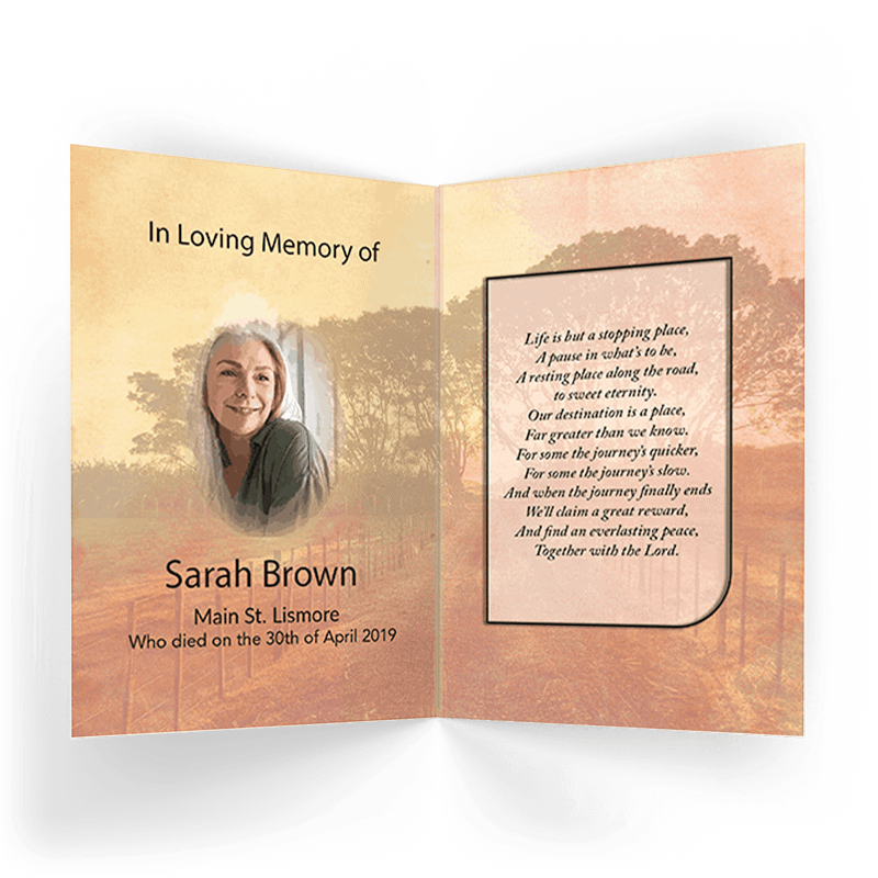 Countryside Sunset Memorial Card (NMC-01) - Image 2