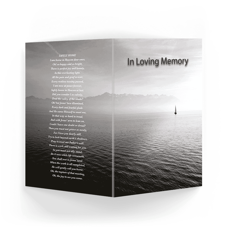 Boat on Calm Sea Memorial Card (NMC-06) - Image 3