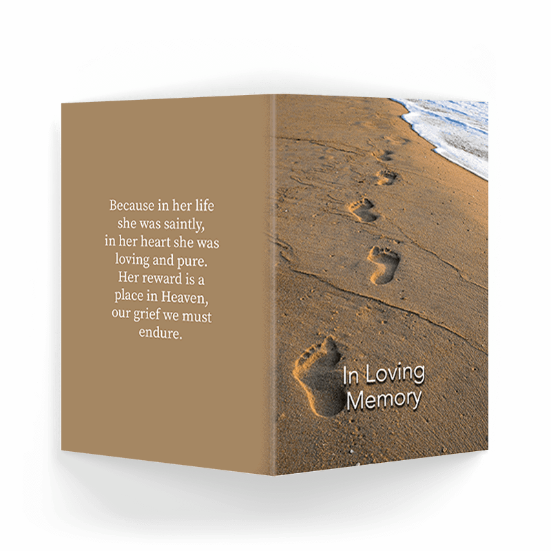 Footsteps on Beach Memorial Card (NMC-03) - Image 3