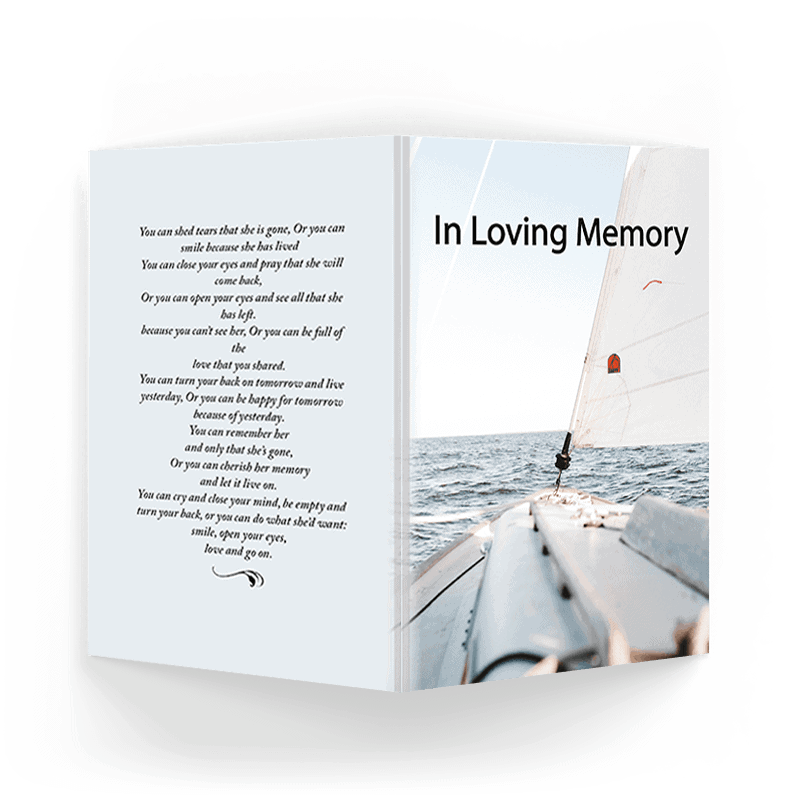 Sailing Boat Memorial Card (SOMC-01) - Image 2