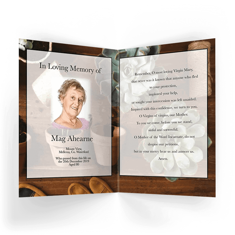 Cut Flowers Garden Memorial Card (FMC-01) - Image 2