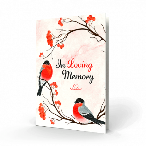 Two Robins Memorial Card (NMC-26)