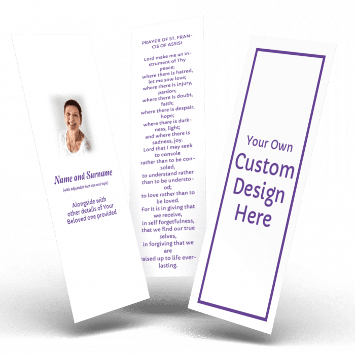custom memorial bookmarks