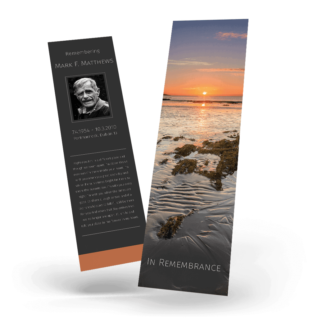 Beach Sunset Memorial Bookmark