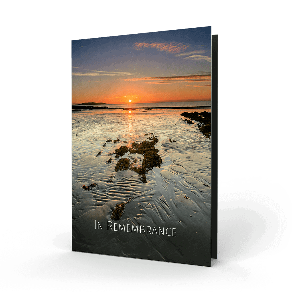 Dublin Beach Sunset Memorial Card