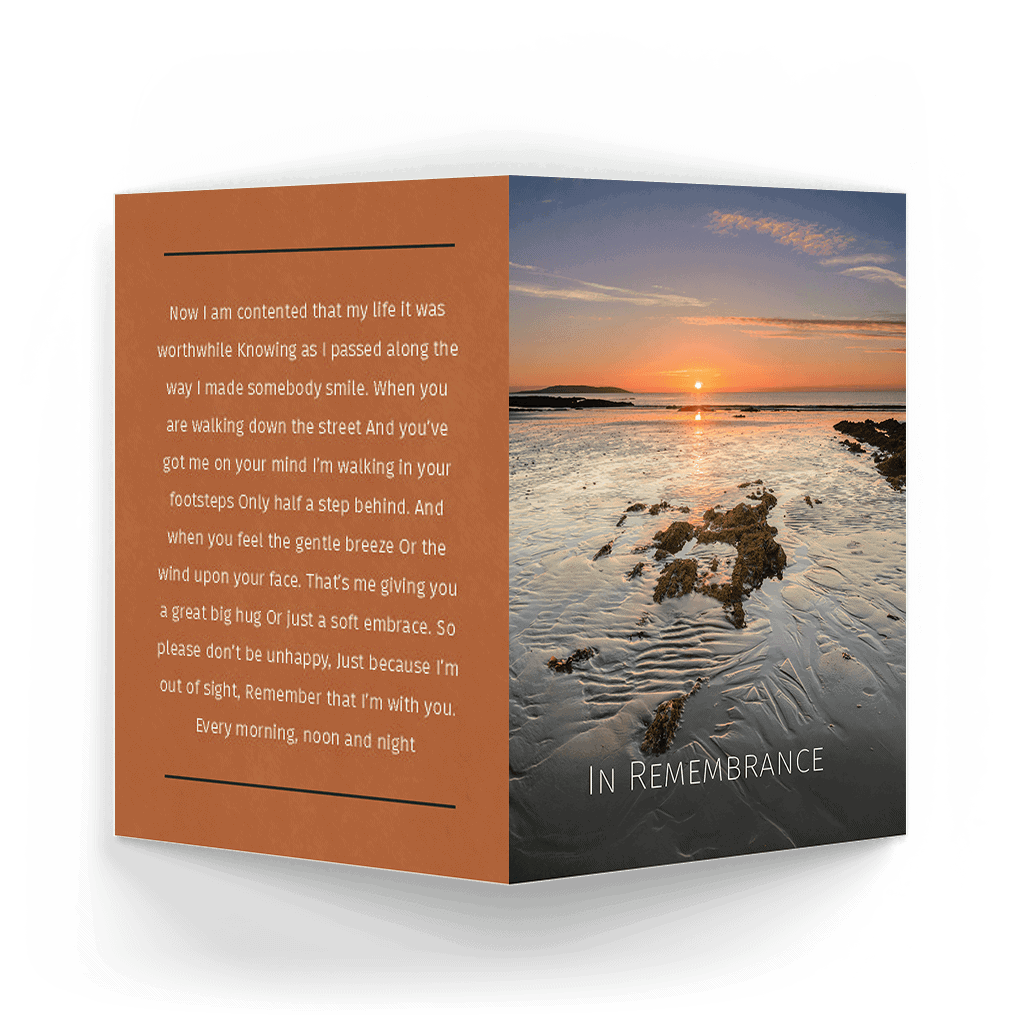 Portmarnock Beach Sunset Memorial Card (NMC-33) - Image 3