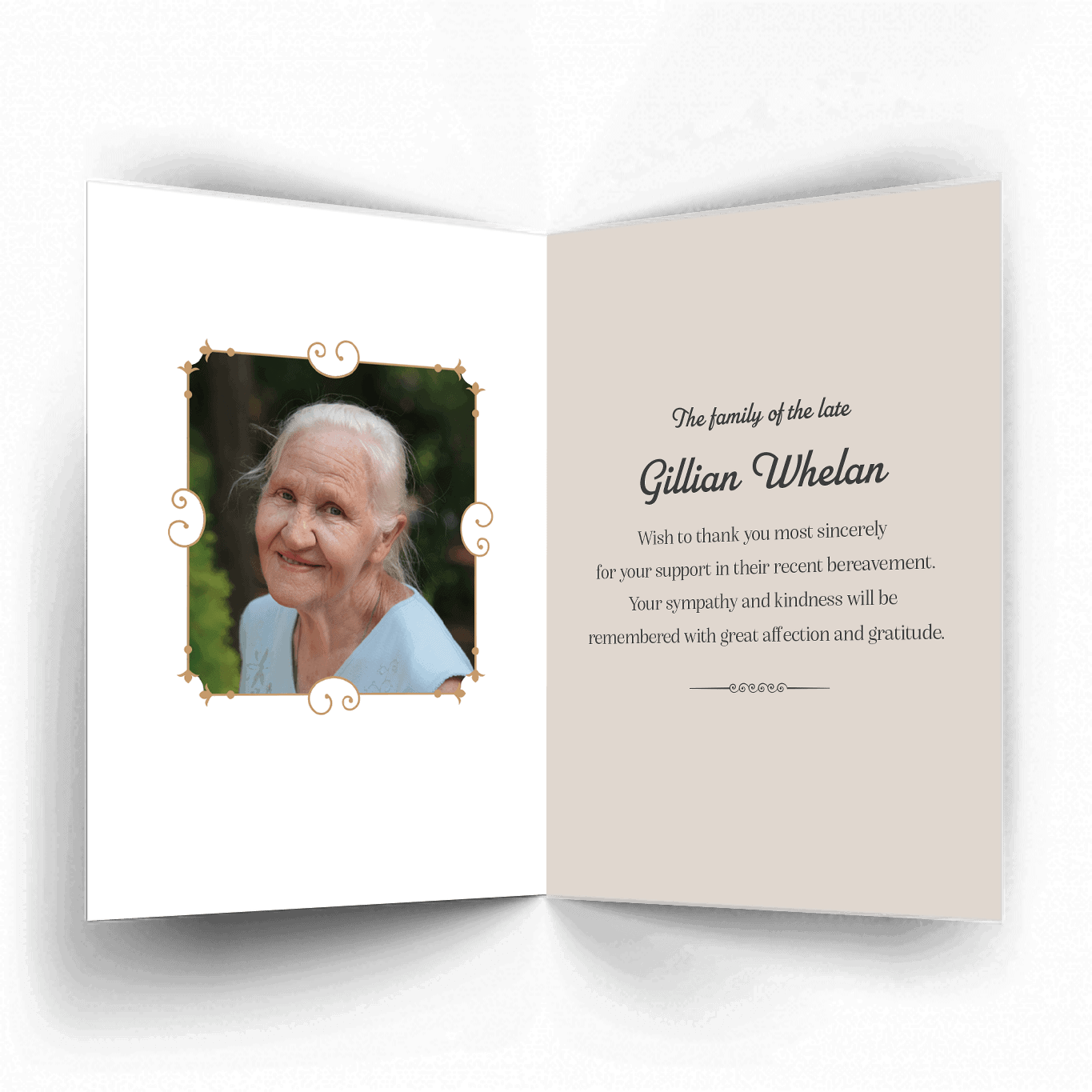 Our Lady and Infant Jesus-ackn-card-inside