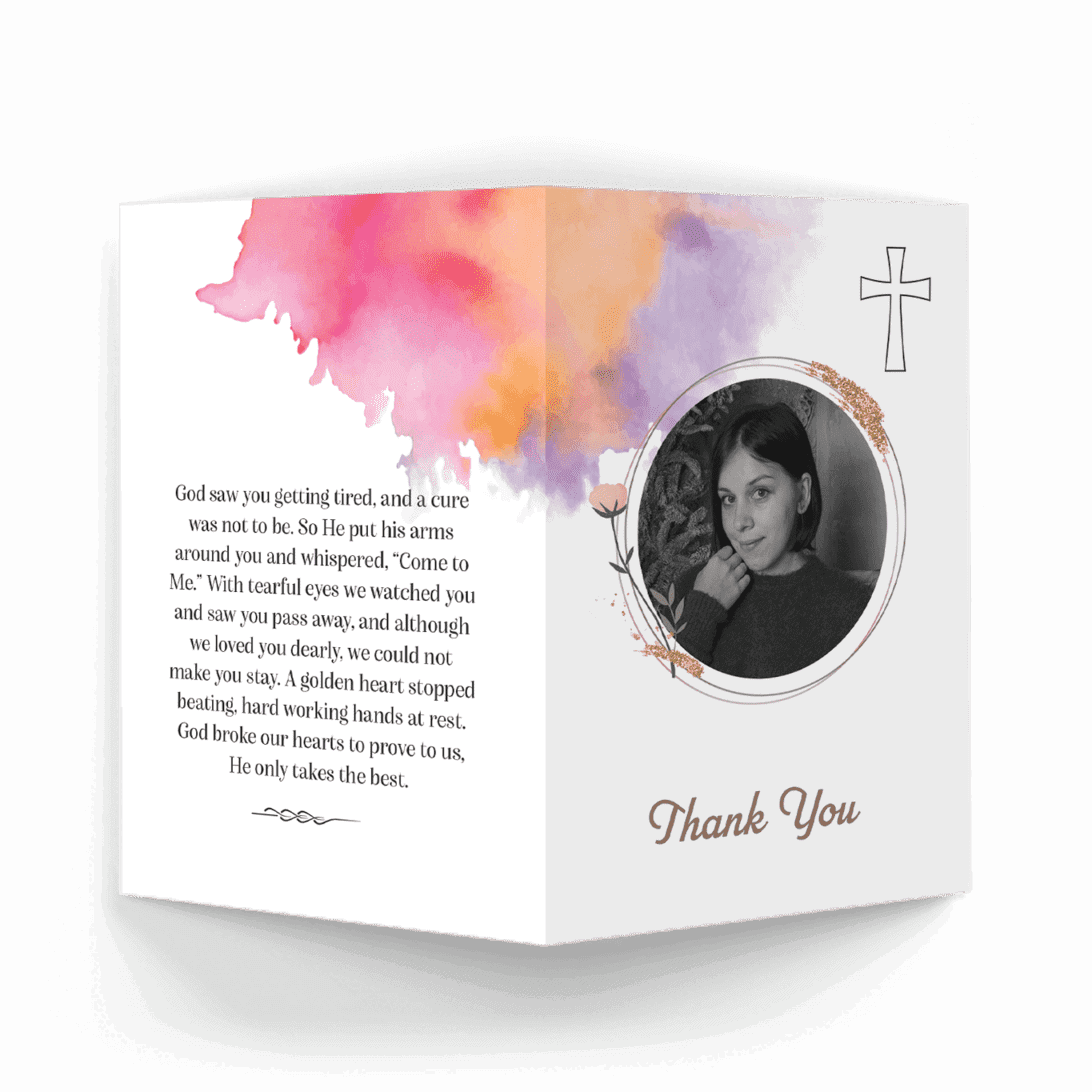 Religious with Cross Thank You Card (PAC-56) - Image 3