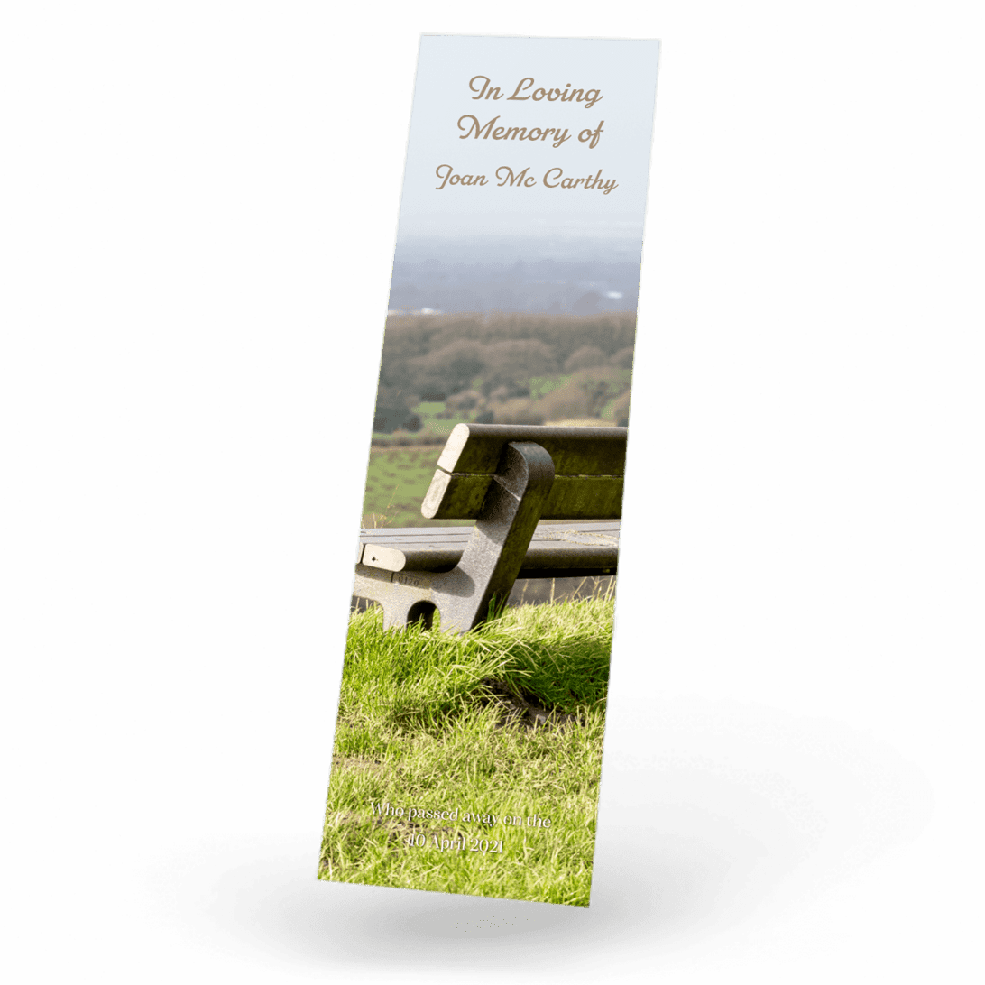 Park Bench West Pennine Moors, Chorley, Lancashire UK Bookmark Front