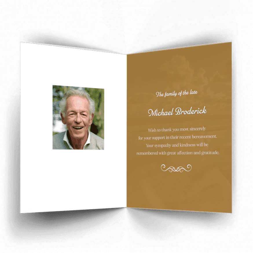 Sunset over Southport beach Liverpool Lancashire.UK acknowledgment card-inside