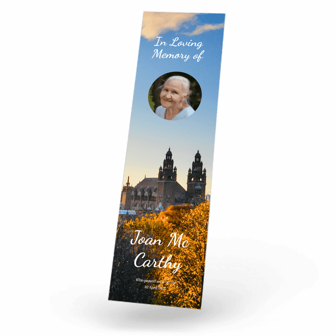 Autumn Sunset Trees Bookmark front