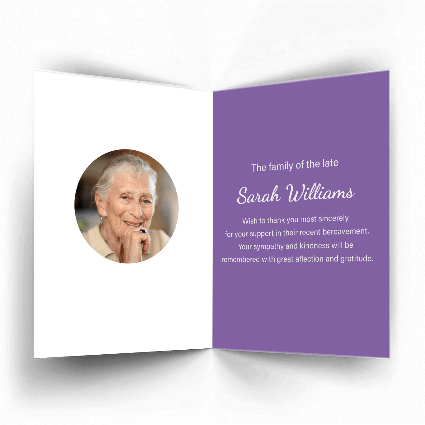 Bluebell landscape with a path Thank You Card card inside