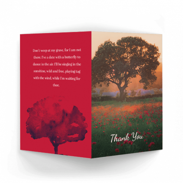 Field of Poppies Acknowledgment Card - Image 3