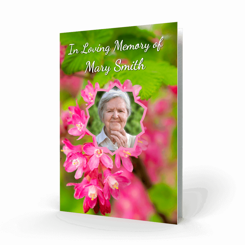 Spring Flowers Memorial card cover
