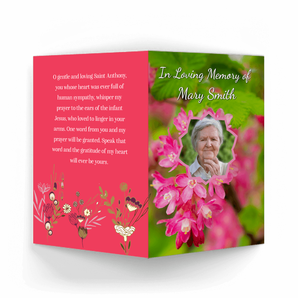 Spring Flowers Memorial card outside