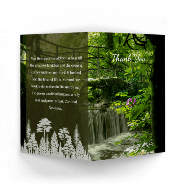 Waterfall in woods Acknowledgment Card - Image 3