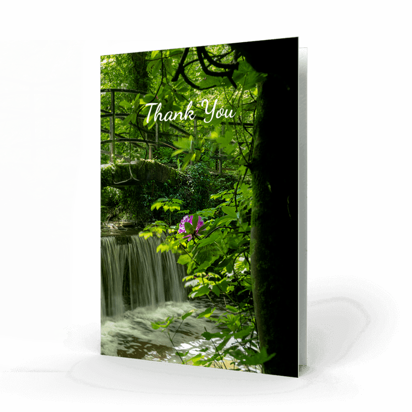 Waterfall in woods Acknowledgment Card