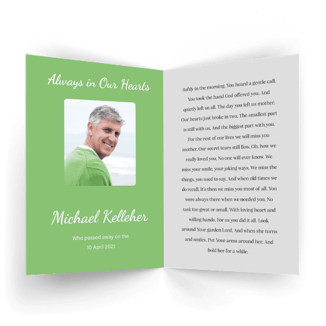 Modern Memorial Card Inside MMC 18