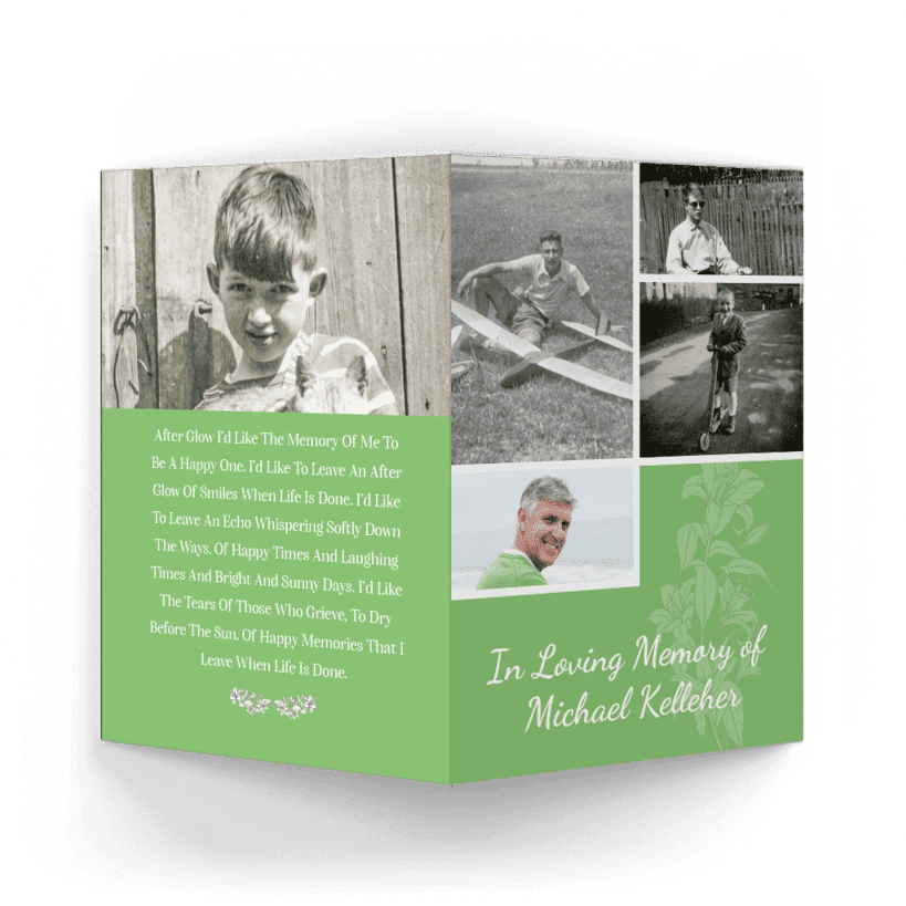 Modern Memorial Card Outside MMC 18