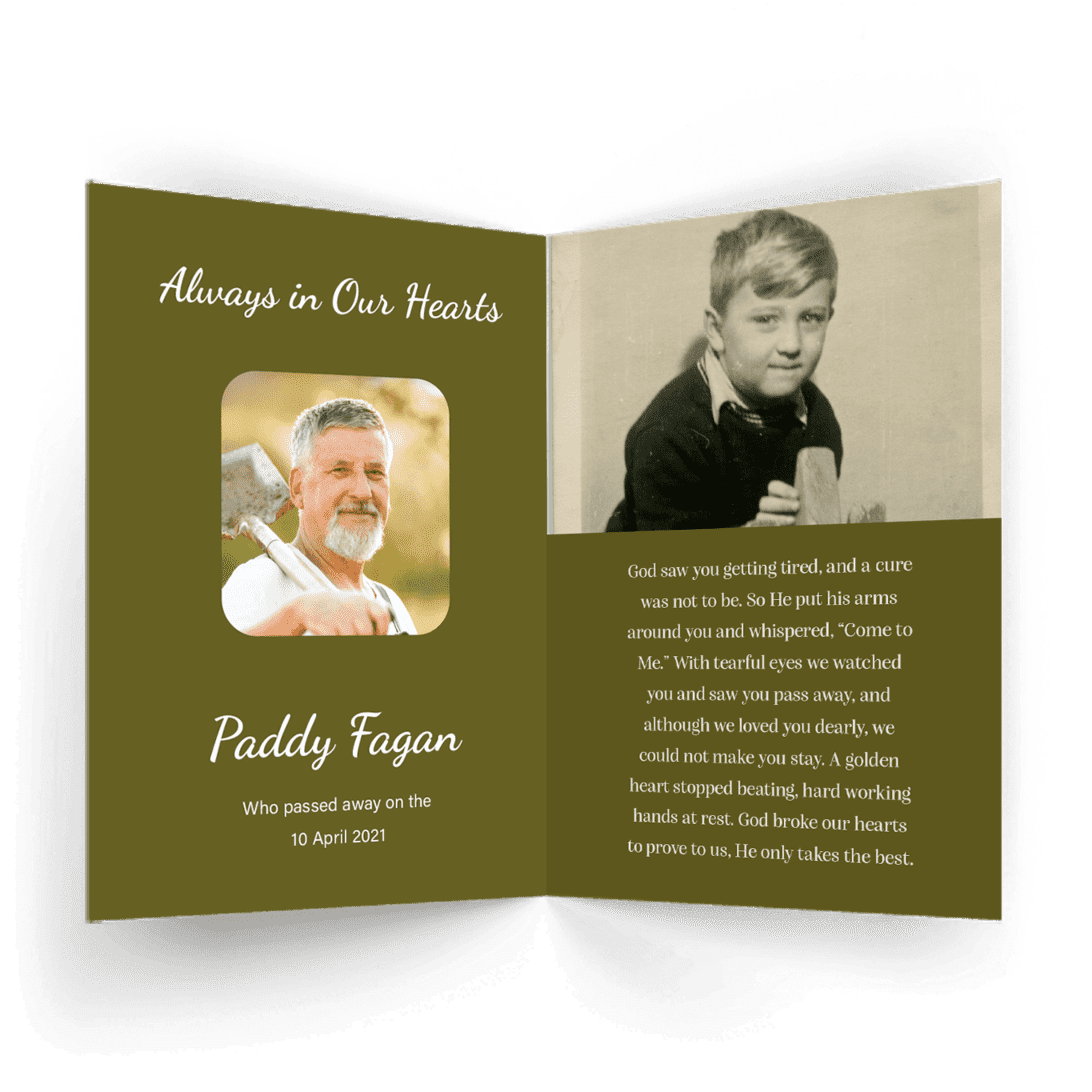 Modern Memorial Card 20 Inside MMC 20