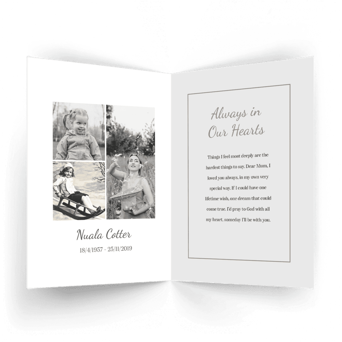 Modern Memorial Card Inside MMC 24