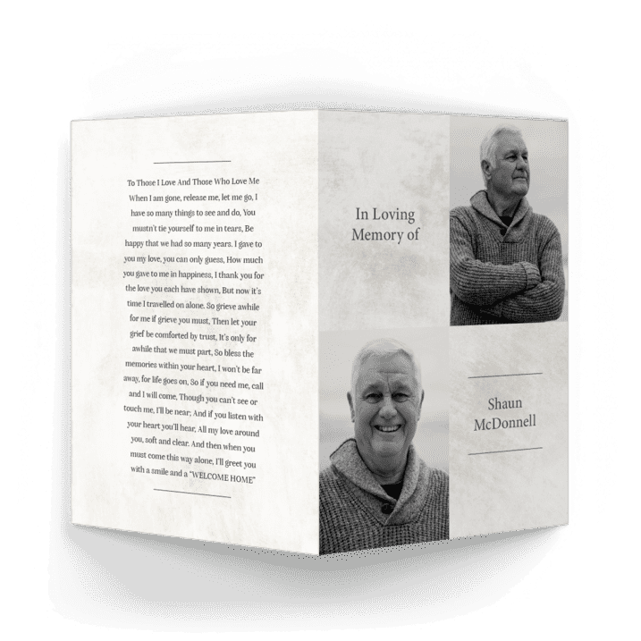 Modern Memorial Card Outside MMC 25