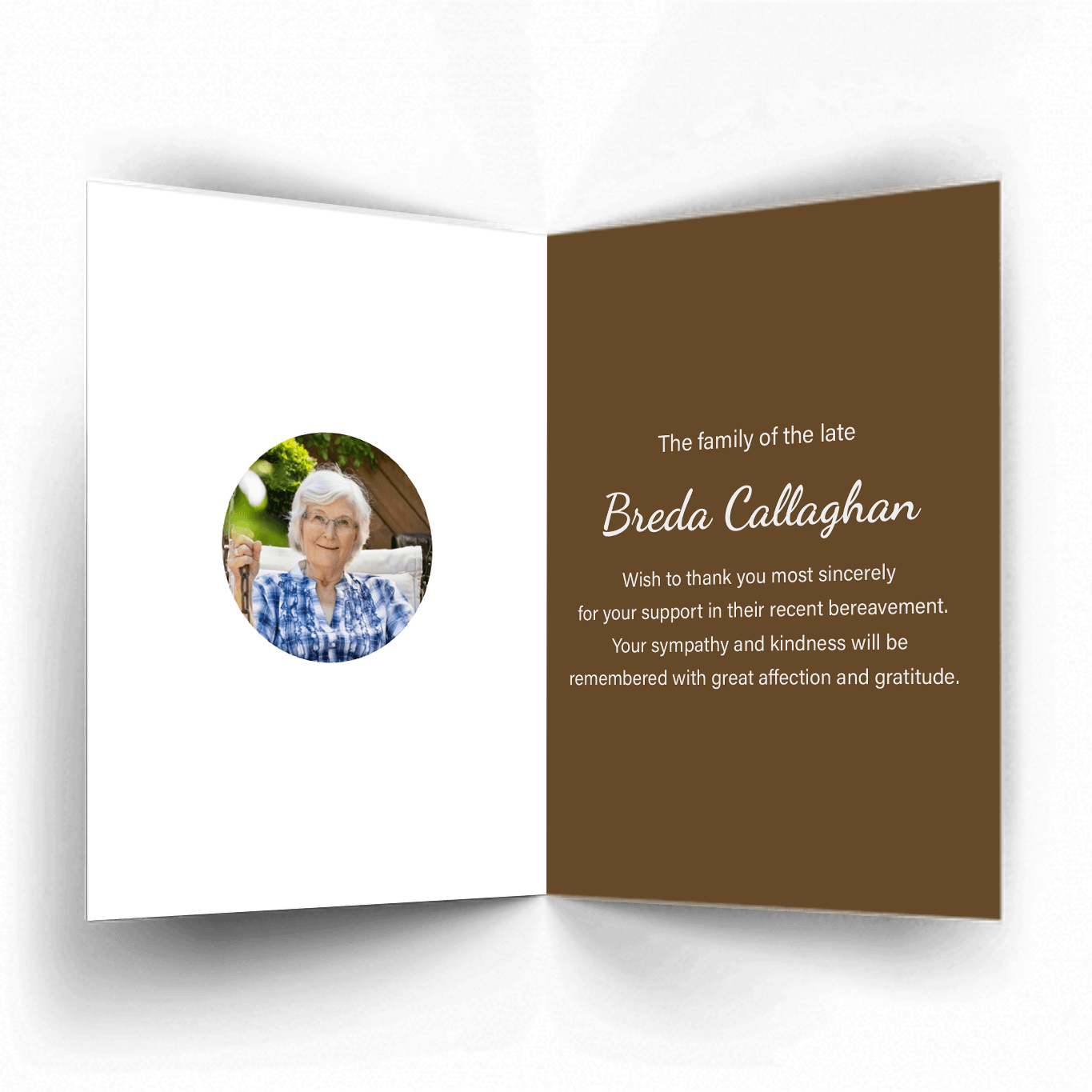 Modern Contemporary 3 Acknowledgement Card Inside