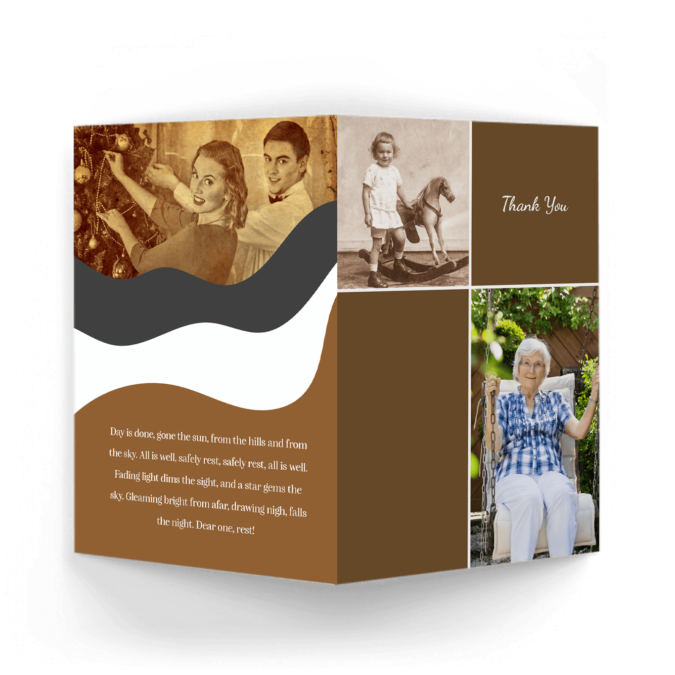 Modern Contemporary 3 Acknowledgement Card Outside