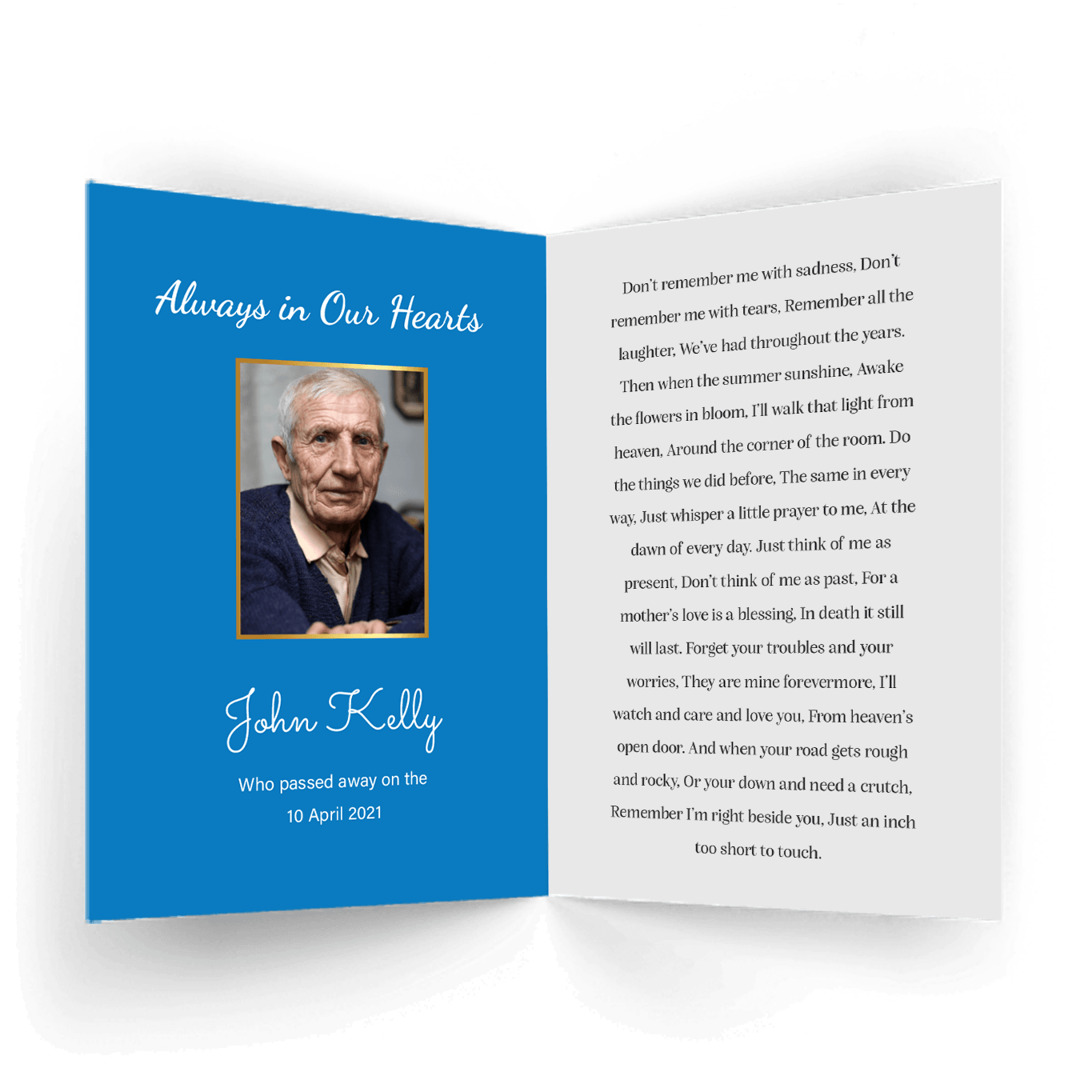 Modern Contemporary 4 Memorial Card Outside