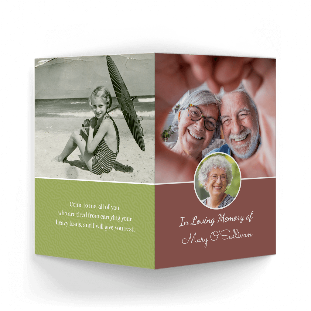 Modern Contemporary 5 Memorial Card outside