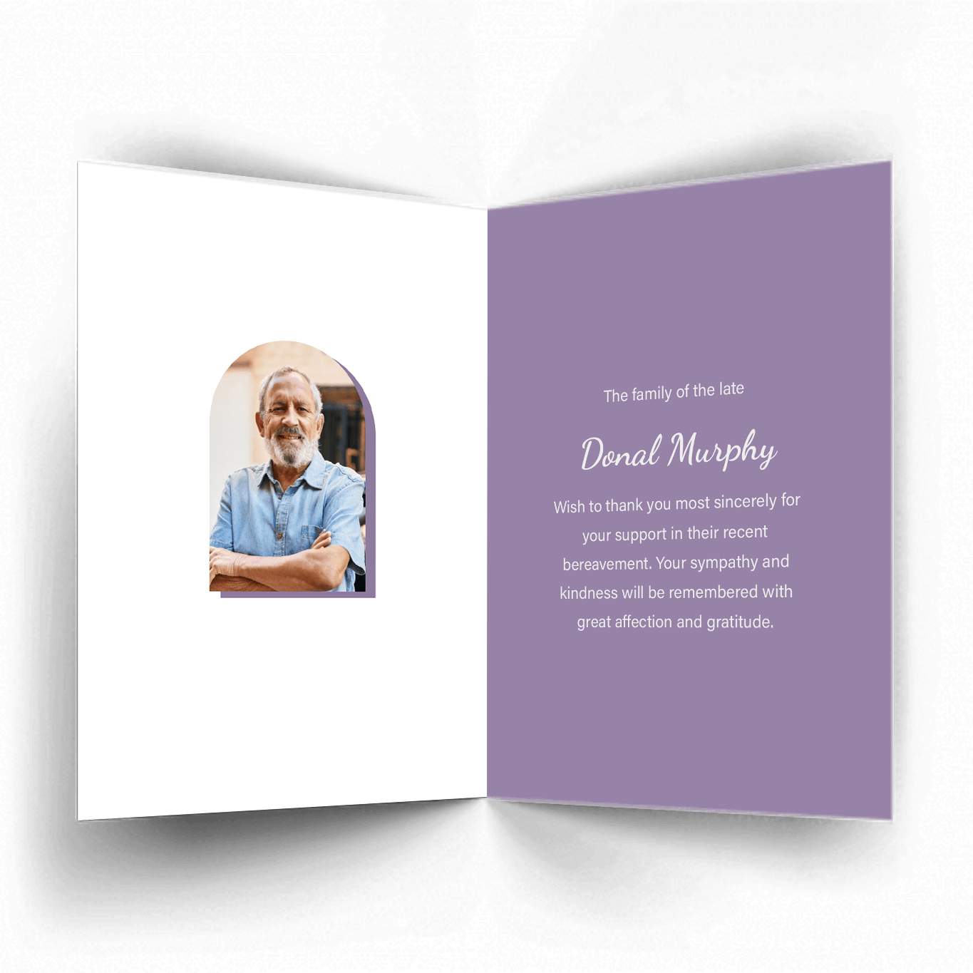 Modern Contemporary 7 Acknowledgement Card Inside