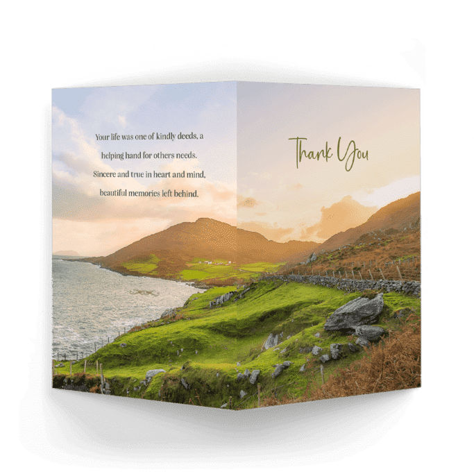 Eyeries on the Beara, West Cork at sunset Ack Card Outside