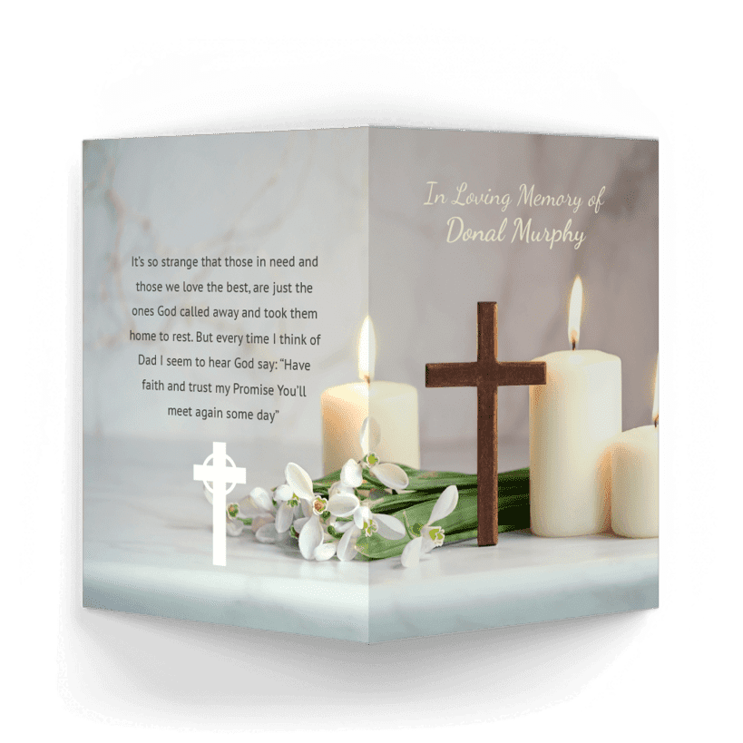 Candle and Cross Memorial Card outside