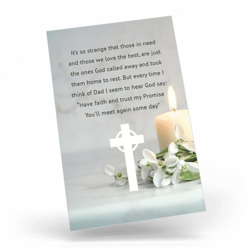 Candle and Cross Wallet Card back