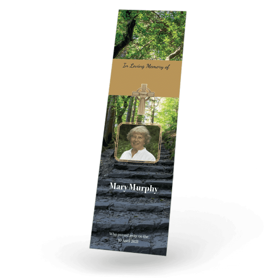 Celtic Cross with Steps in Nature Bookmark front