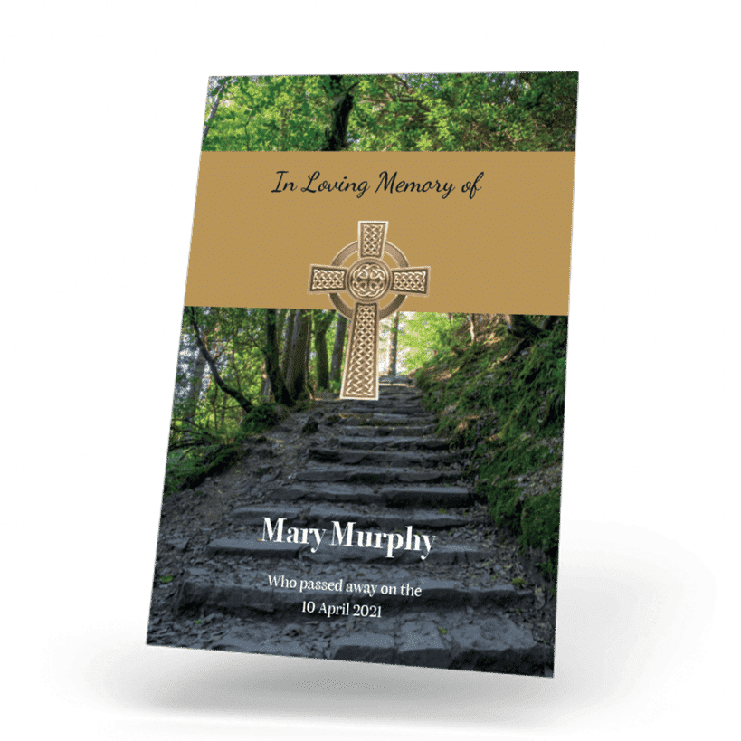 Celtic Cross with Steps in Nature Wallet Card front