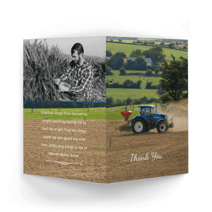 Farming with Tractor Memorial Thank You Card - Image 2