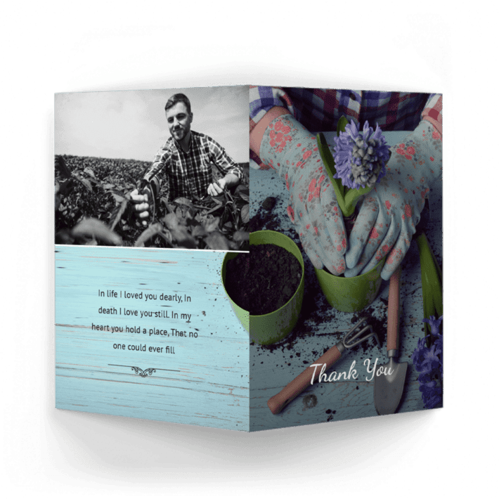 Gardening Acknowledgment Card outside