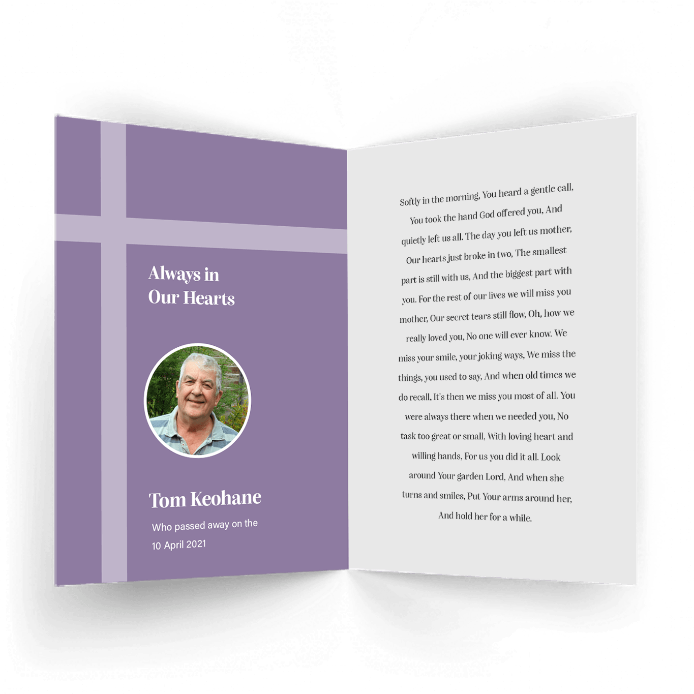 Light House at dusk Memorial Card inside