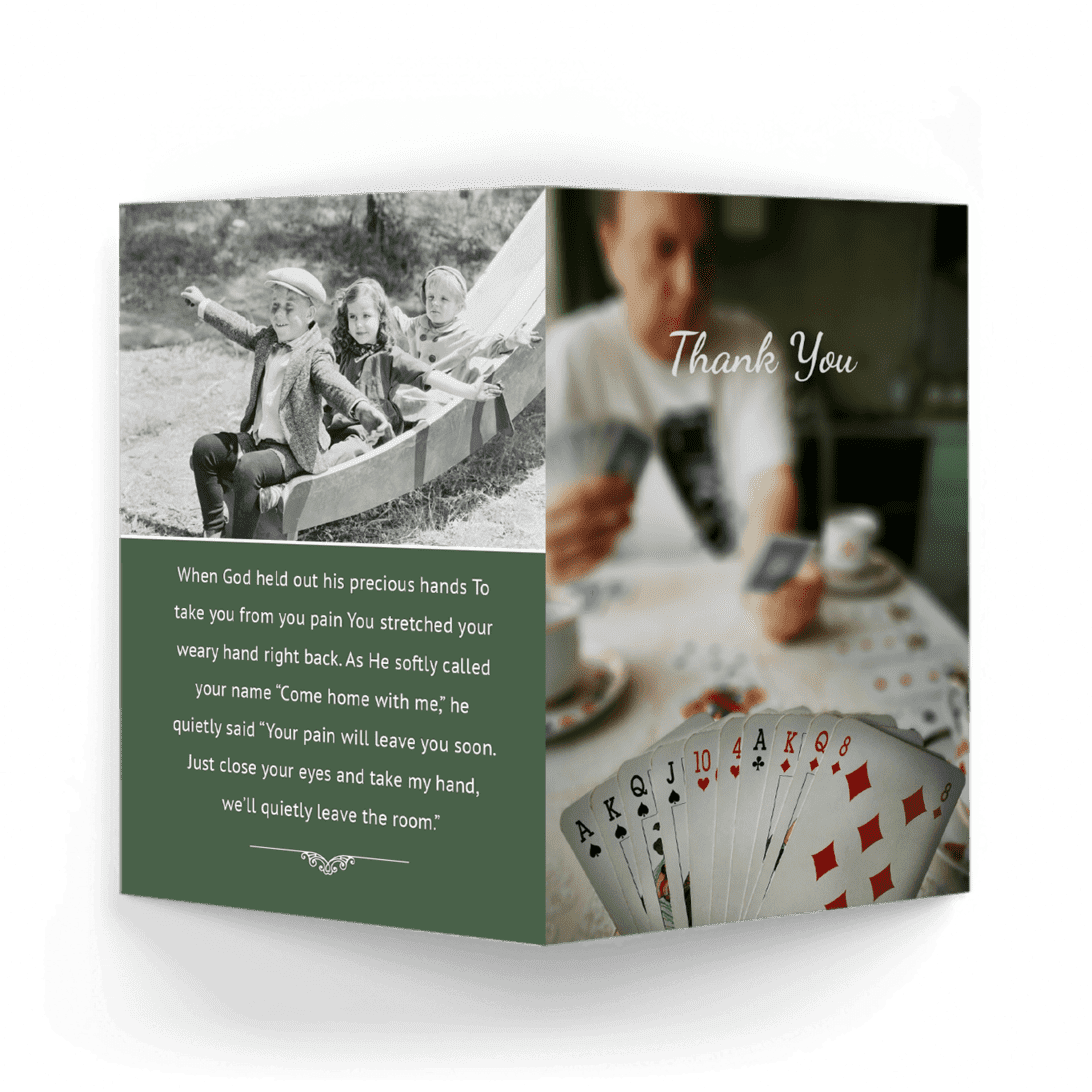 Playing Cards Acknowledgment Cards outside