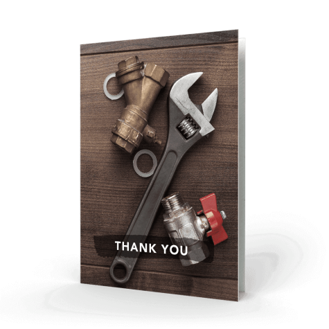 Plumber Memorial Thank You Card
