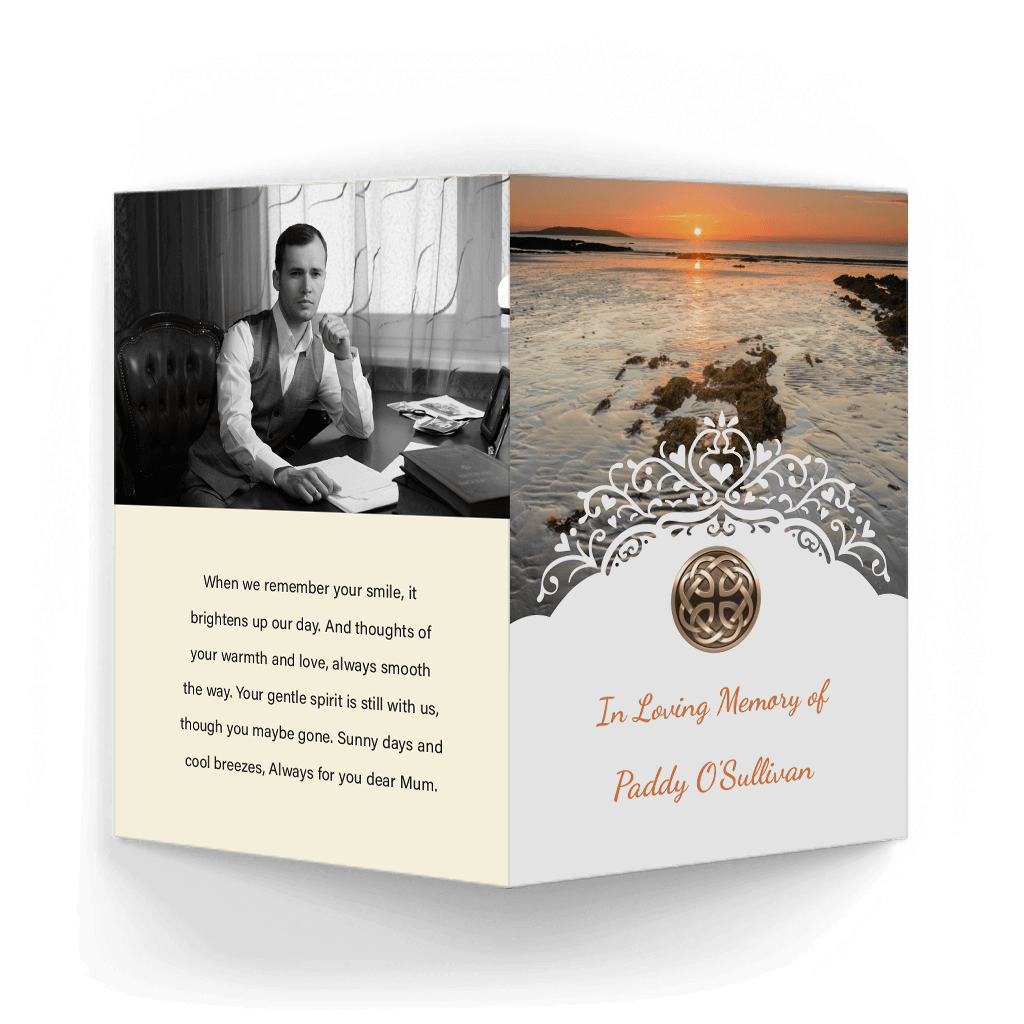 Sea at Dawn Memorial Card outside