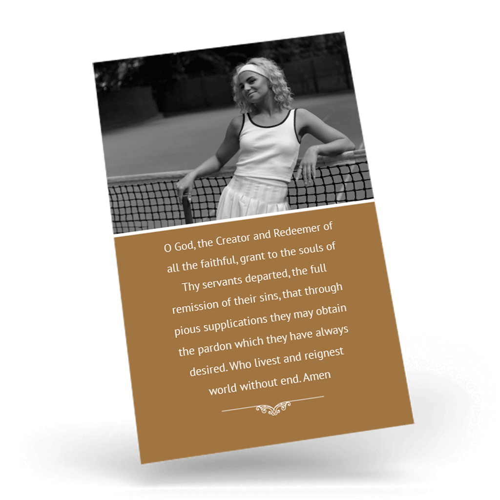 Tennis Memorial Wallet Card - Image 3