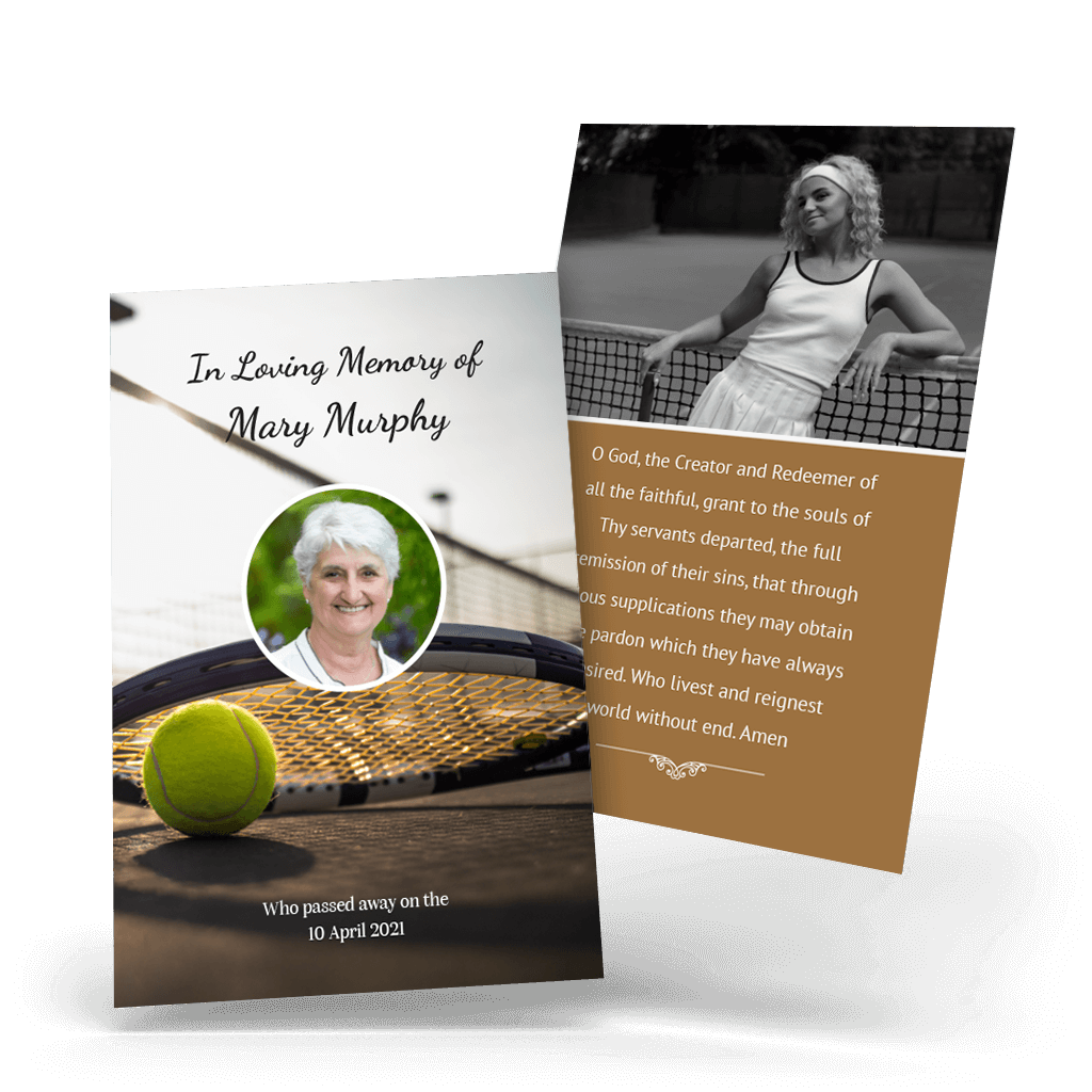 Tennis Memorial Wallet Card cover